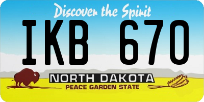 ND license plate IKB670