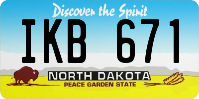 ND license plate IKB671