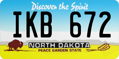 ND license plate IKB672