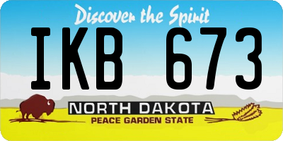 ND license plate IKB673