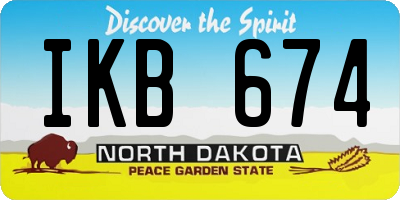 ND license plate IKB674