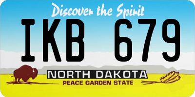 ND license plate IKB679