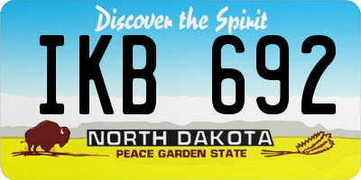 ND license plate IKB692