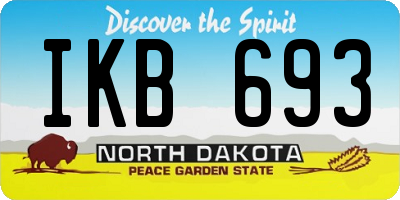 ND license plate IKB693