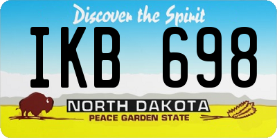 ND license plate IKB698