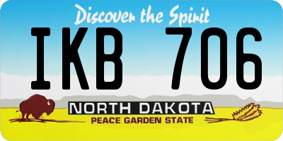 ND license plate IKB706