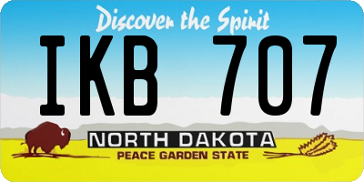 ND license plate IKB707