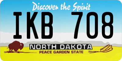 ND license plate IKB708