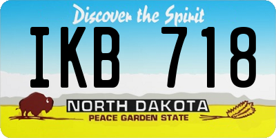 ND license plate IKB718