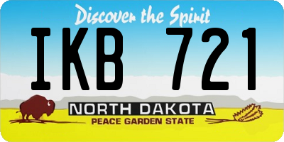 ND license plate IKB721