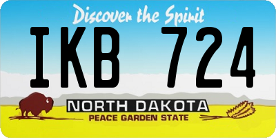 ND license plate IKB724