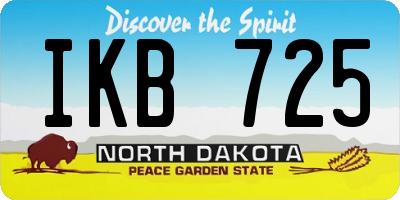 ND license plate IKB725