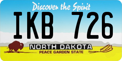 ND license plate IKB726