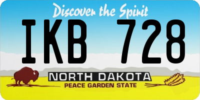 ND license plate IKB728