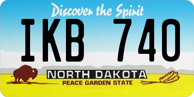 ND license plate IKB740