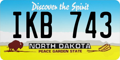 ND license plate IKB743