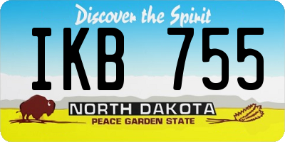 ND license plate IKB755