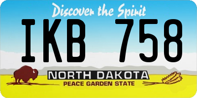 ND license plate IKB758