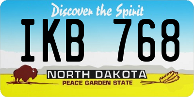 ND license plate IKB768