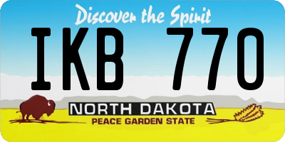 ND license plate IKB770