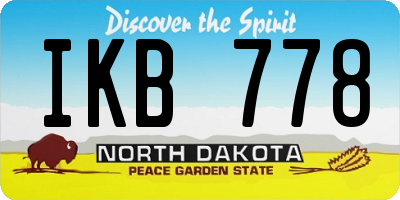 ND license plate IKB778