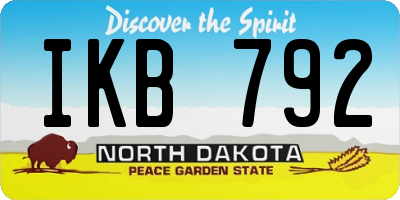 ND license plate IKB792
