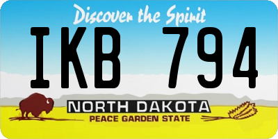 ND license plate IKB794