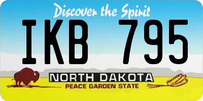 ND license plate IKB795
