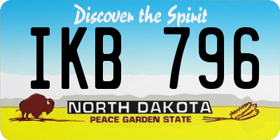 ND license plate IKB796