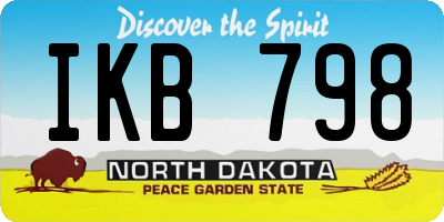 ND license plate IKB798