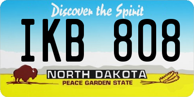 ND license plate IKB808