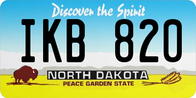 ND license plate IKB820