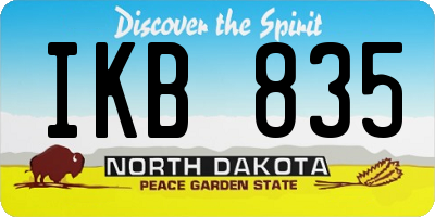 ND license plate IKB835