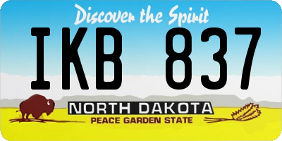 ND license plate IKB837