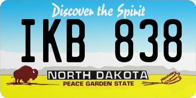 ND license plate IKB838