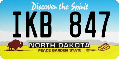 ND license plate IKB847