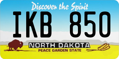 ND license plate IKB850