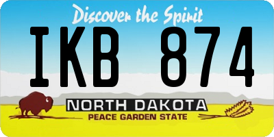 ND license plate IKB874