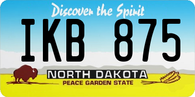 ND license plate IKB875