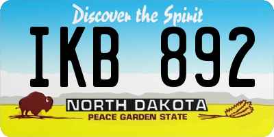 ND license plate IKB892
