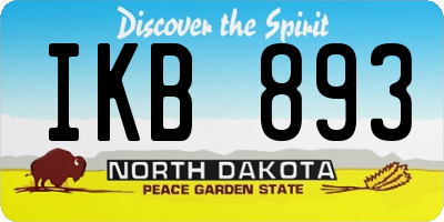 ND license plate IKB893