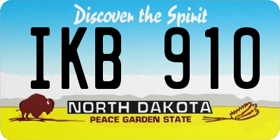 ND license plate IKB910