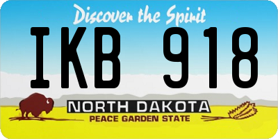 ND license plate IKB918