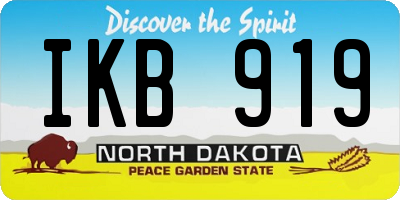 ND license plate IKB919