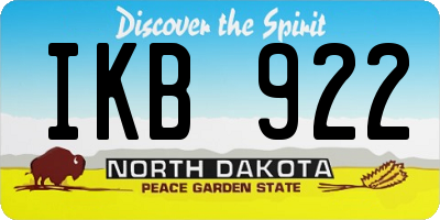 ND license plate IKB922