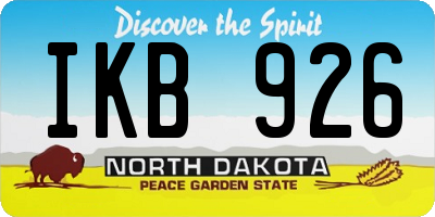 ND license plate IKB926