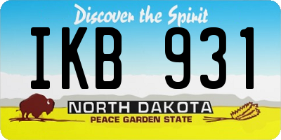 ND license plate IKB931