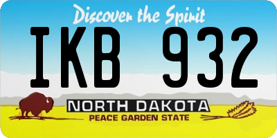 ND license plate IKB932