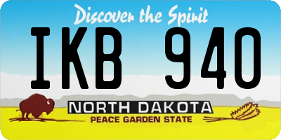 ND license plate IKB940