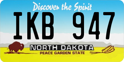 ND license plate IKB947